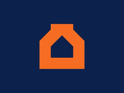 home biue bnb branding digital family home hotel house icon logo logogram minimal orange simple travel
