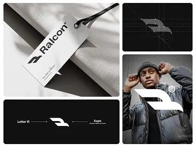 Ralcon Clothing Brand Logo clothing brand identiy clothing logo eagle branding eagle logo fashion logo letter r r logo