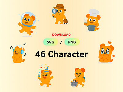 Dog character SVG 2d illustration animal animation branding cartoon style character character pack character set design dog figma assets flat design graphic design hero illustration mascot png svg ui character vector art