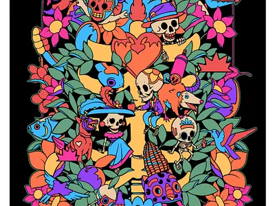 ARBOL DE LA VIDA. art design design character diademuertos digital art graphic design illustration merch mexico poster print