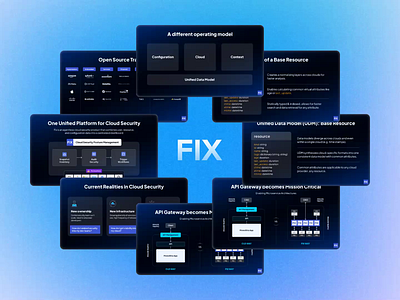 Tech Conference Deck for FIX Security - A Cloud Security Company ai animation b2b branding cloud security conference deck design graphic design illustration minimal motion graphics powerpoint presentetion saas slides design ui webinar deck