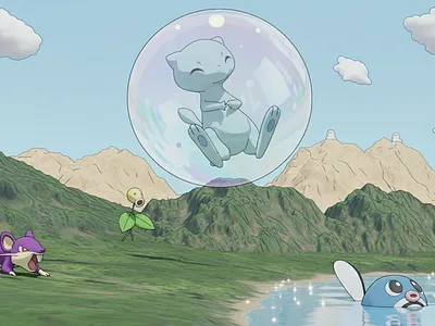 Bubble Mew Card 3D (Style 2 Cartoon) 3d