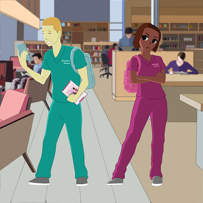 Character illustrations for Nurse Sugar animation anime character design design digitalart health illustration