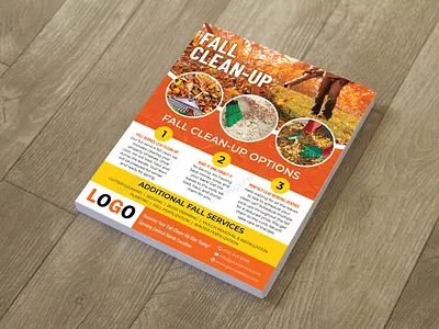 Fall Cleanup Services Flyer Design leaf removal service promotion