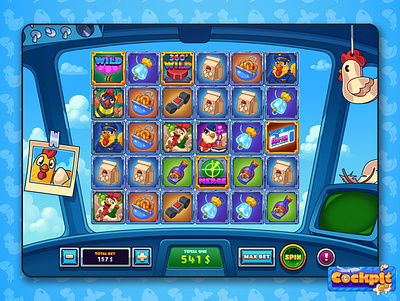 Cockpit: Slot game betting cartoon casino casiono game crypto casino gambling game art game design game illustration game interface game ui jackpot online casino product design slot slot game slot machine slot online slots uiux
