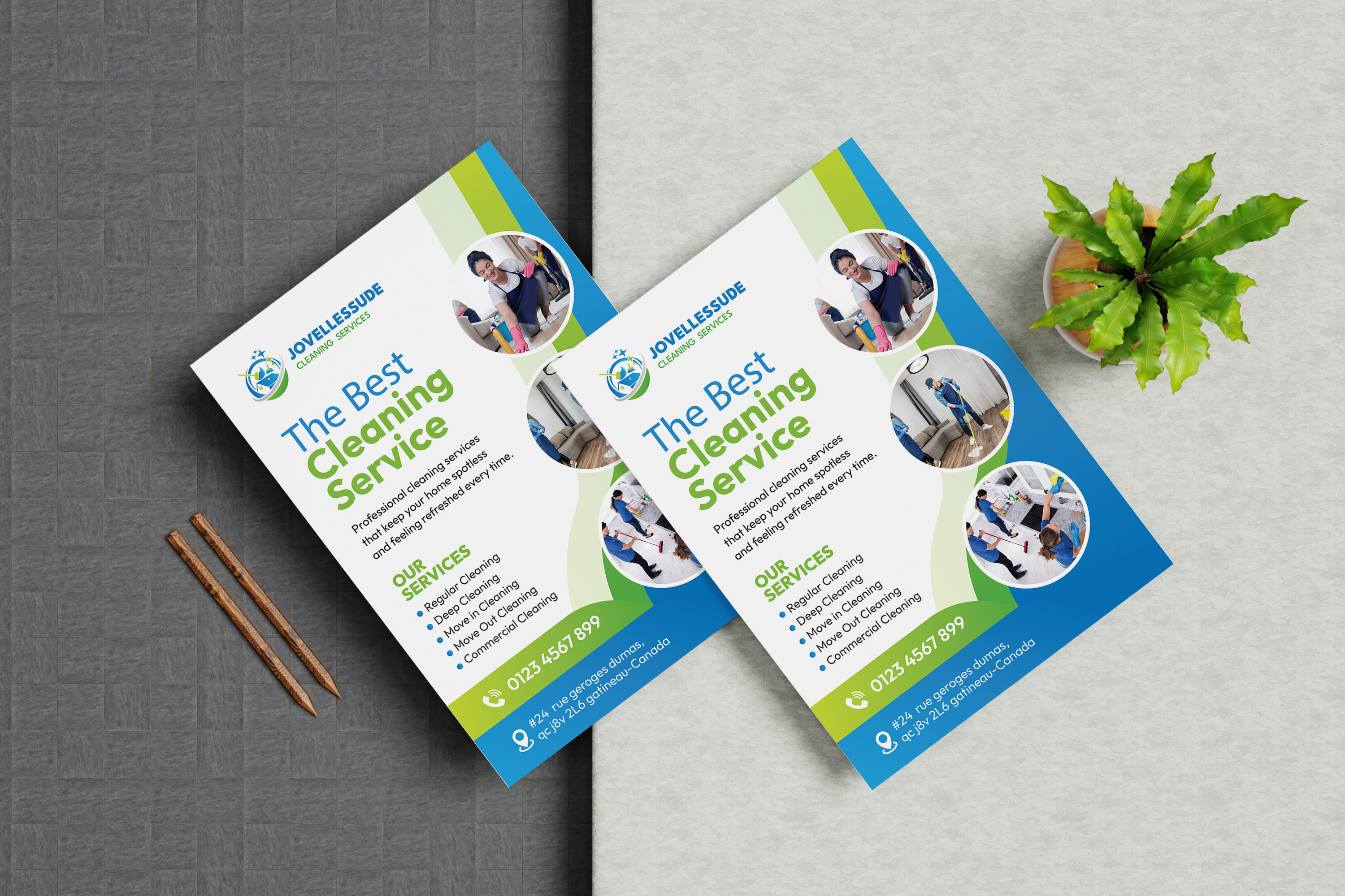 Example of Cleaning Service Flyer Design 
— Spotless Home Flyer