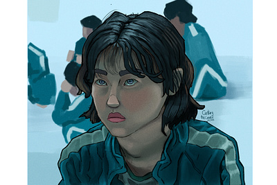 Kang Sae-byeok Squid Game Portrait Study animation anime character design digitalart illustration