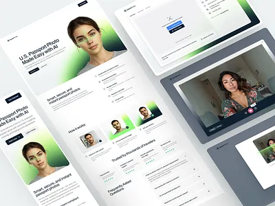 Digital Passport Photo Tool ai branding checkout design digital id mobile mockup passport photo processing responsive scan tool travel ui ux web