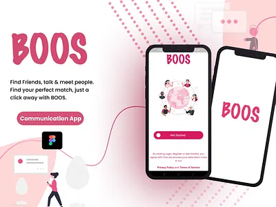 Chatting Community App - BOOS app app design brand design branding design figma illustration logo photoshop ui uiux user experience user interface