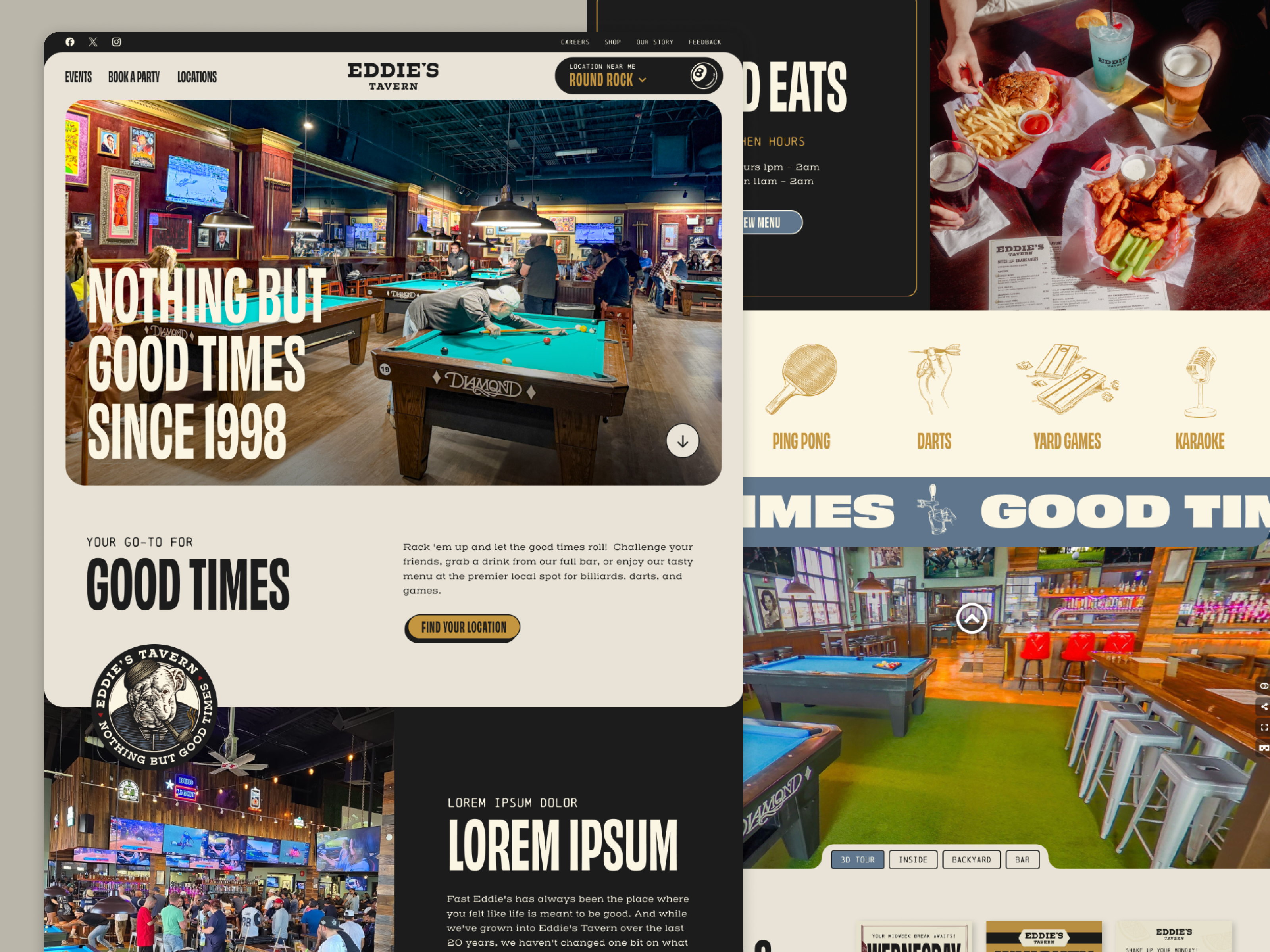 Example of Fast Eddie’s Tavern – Restaurant & Bar Website Design
