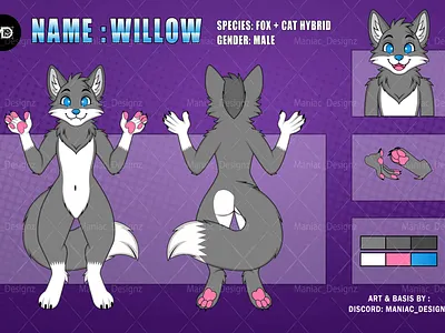 Commissionsopen for fursona reference sheet anthroart