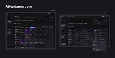 Attendance page design figma ui ux web