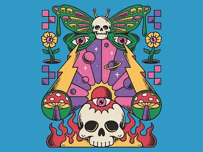 Serenity cosmic graphic design skull illustration tees design