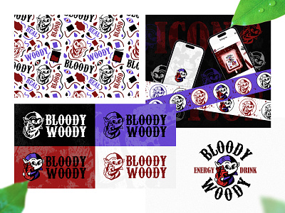 Bloody Woody Energy drink branding design graphic design illustration logo