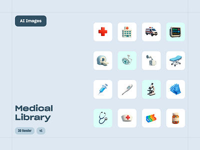 AI Images | Medical Library 3d ai capsule graphic design hospital medical