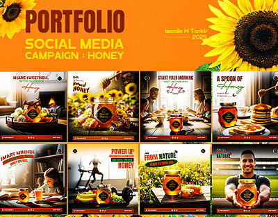 A Honey Social media Campaign 🍯 advertising branding campaign excercise graphic design honey honey jar physical strong poster social media
