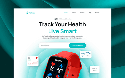 Hero Page Design for a Wearable Health Device blue doctor health hero hero page landing page light theme smartwatch ui ui design ux web site hero website