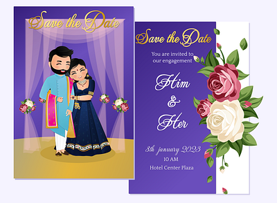 Save the Date bride and groom design indian wedding invitation save the date wedding