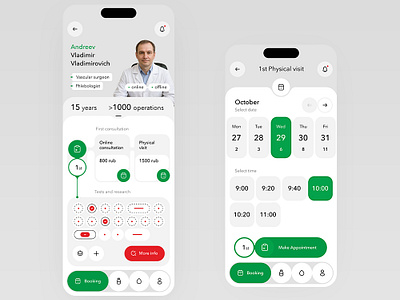 BioLine App medical center app doctor medical medical research specialist booking ui