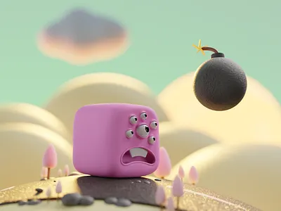 Monsterface Expression 3d 3d character 3d illustration blender character character design color design face face expression illustration isometric lowpoly monster monster face