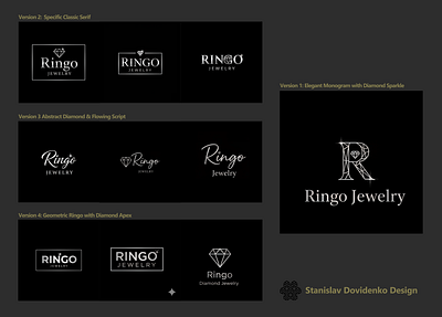 Ringo Diamonds Jewelry Logotype calligraphy design diamonds graphic design hand drawn illustration jewelry lettering logo logotype ringo vector