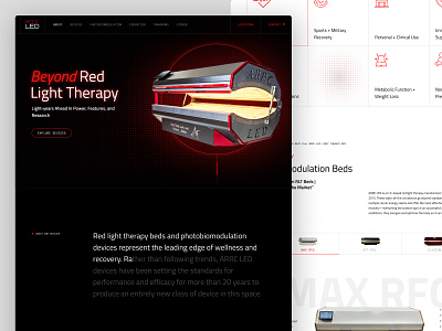ARRC LED - Technology Device Website futuristic health home page innovation website landing page modern website product page red light therapy tech tech website technology website web design