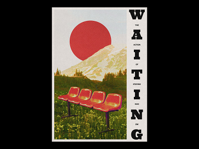 WAITING /522 clean design modern poster print simple type typography