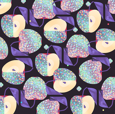 Magic Apples apple apples digital 2d flat design flat design flat illustration floral pattern graphic design holographic illustration pattern vector art vector artwork