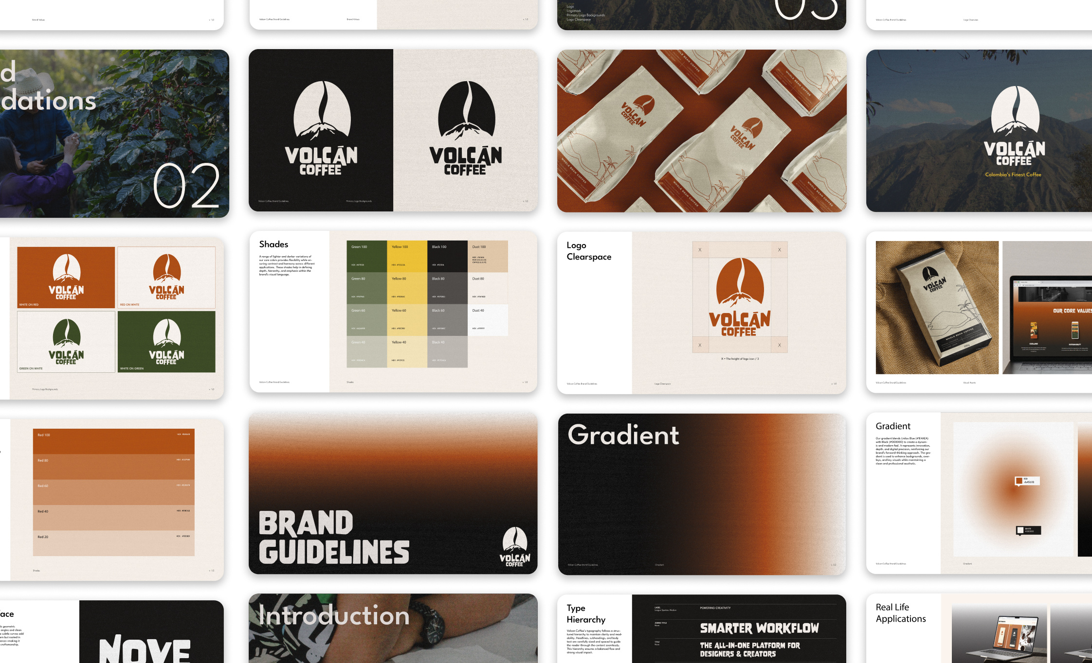 Volcan Coffee Brand Guidelines brand guidelines brand identity branding coffee brand coffee visual identity logo design packaging design visual identity volcan coffee