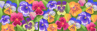 Momento Mori Garden digital 2d flat design flat illustration flower pattern flowers illustration vector art vector artwork