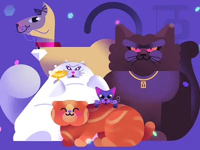 Postcard with Cats cat illustration cats digital 2d flat design flat illustration graphic design illustration vector art vector artwork