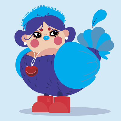 Little Bird - Gamayun character design digital 2d flat design flat illustration gamayun graphic design illustration mythological illustrations slavic mythology vector art vector artwork