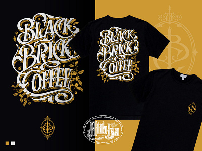 Hand-drawn Lettering: Black Brick Coffee branding coffee design engraving graphic design hipster illustration lettering merch shirt vector vintage