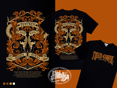 Acanthus Illustration & Lettering: Karanganyar Merch. acanthus branding city branding design engraving graphic design greek illustration lettering merch tshirt vector vintage