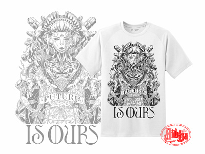 Illustration of Geisha Cyberpunk anime cyberpunk design engraving geisha graphic design illustration japan keanu lettering merch metal rock typography vector