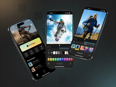 Video Editor App – Home, Editor, and Background Tools UI app design background tools clean design creative app editing tools figma design filters ui gradient ui home screen ui ios app ui mobile app design mobile tools mobile ui product design ui ux design user flow user interface ux design video app ui video editor app