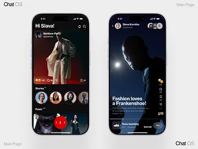 Chat OS dashboard design homepage interface ios iphone mobile news