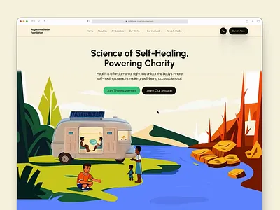 Charity Website Design – Science of Self-Healing with AI Innovat charity charity website donation platform design dribbble foundation website health wellness illustrative website ngo web design nonprofit landing page social impact design web design