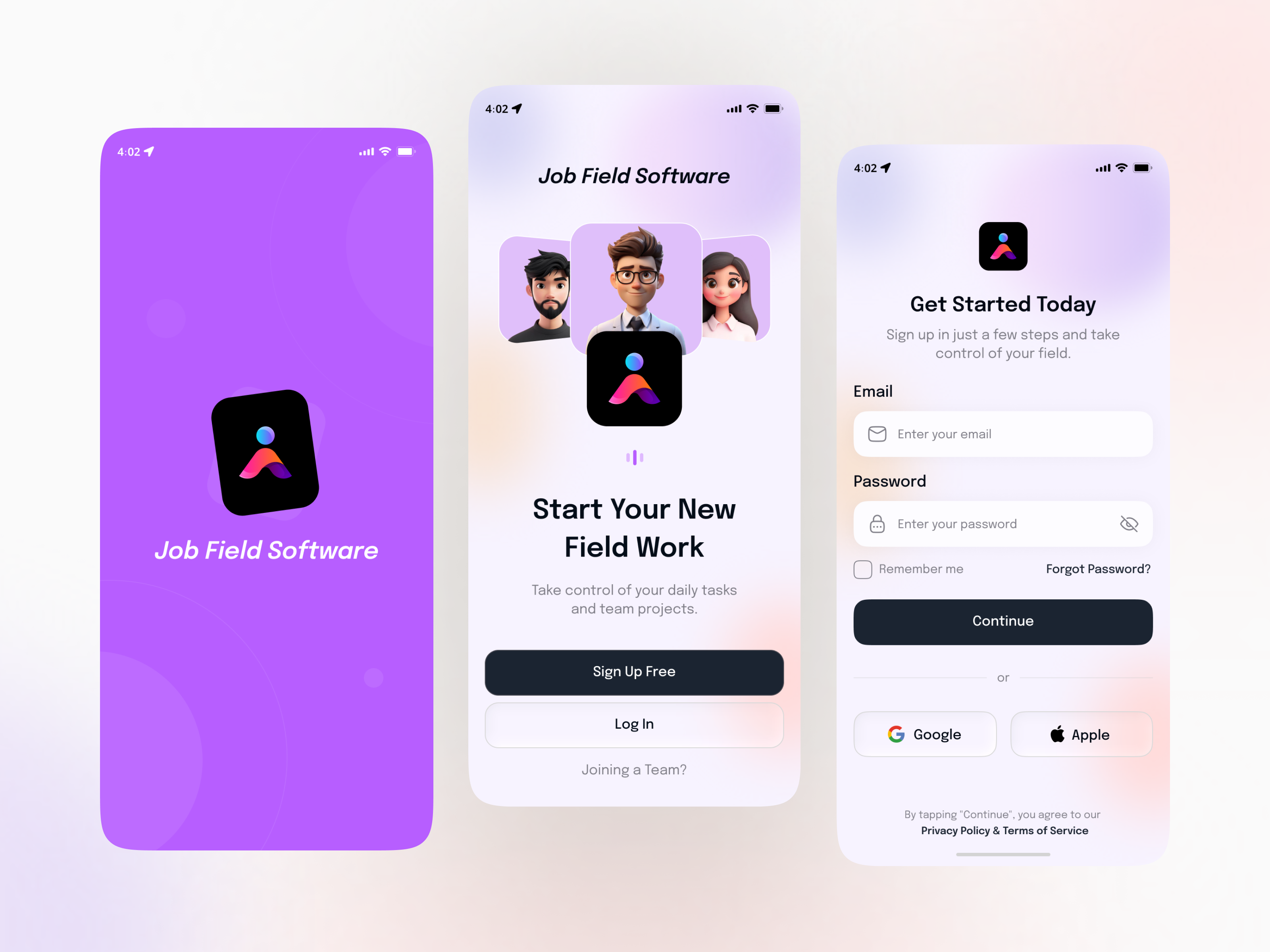 Job Field Service Software Mobile App – Manage Work Smarter app interface field management field service field service app job tracking management mobile ui onbaording screens product product design project timeline service management service scheduling software task management mobile app ui work order management