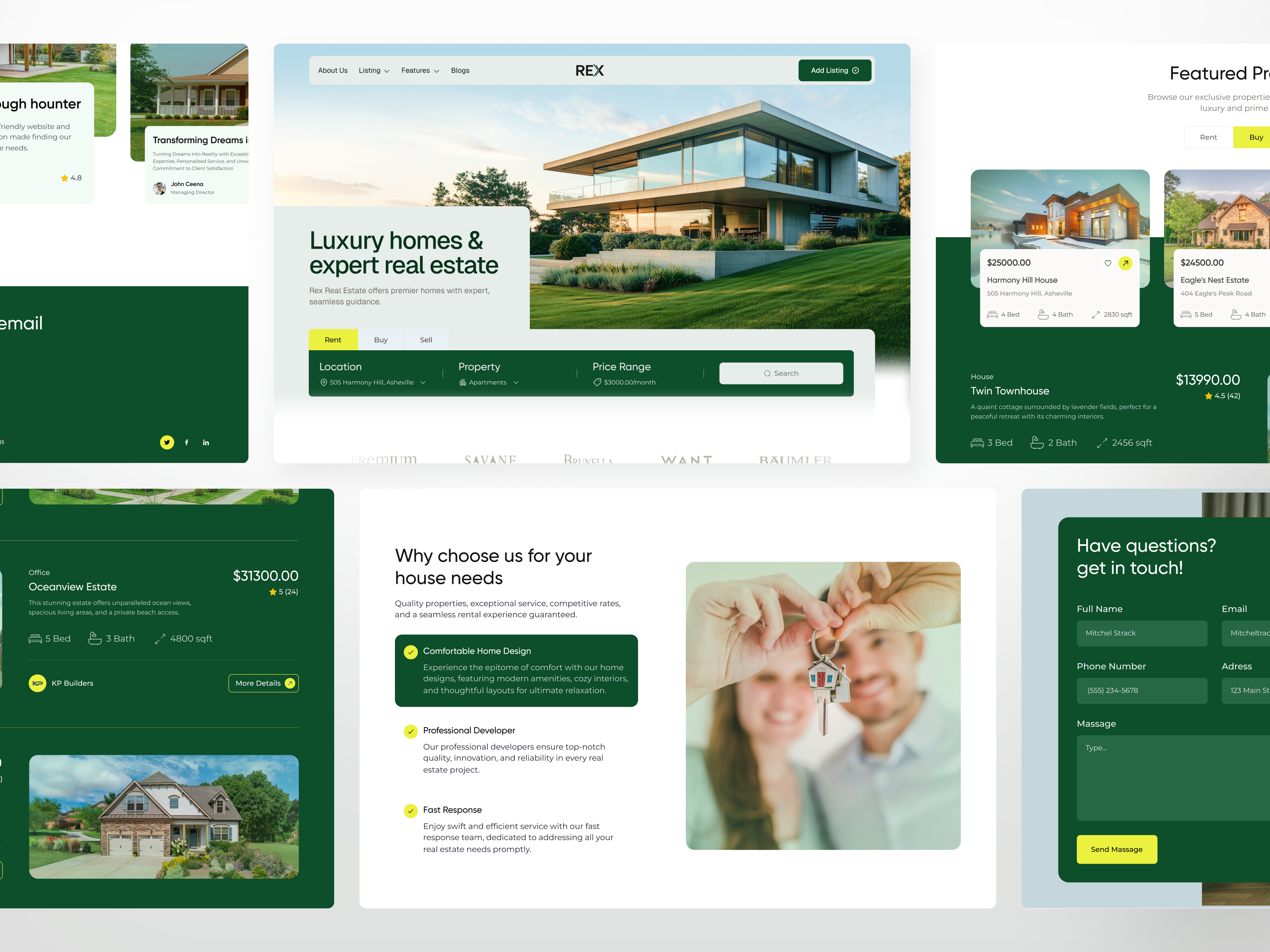 Real Estate Website Design | Property Listings & Booking booking design landing page listing property real estate ui web design website design