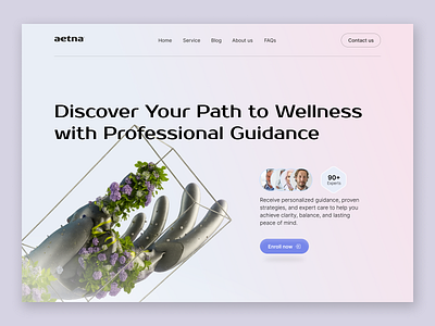Wellness Platform UI fitness landing page framer health platform holistic care mental health design modern ui personalized care therapy website ux web design web development webflow wellness ui wellness website wordpress