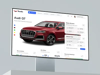Rentio βCar Rental Dashboard UI . admin dashboard ui app concept app ui inspiration booking app design car booking app car booking experience car hire app car rental app car rental dashboard dashboard design figma design mobile app ui on demand car rental ride booking app ride sharing app travel app ui uiux design user inteface vehicle rental ui