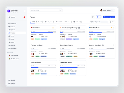 QuickSuite: Project Management - Filter agencymanagement allinoneplatform businesssoftware clientexperience crmsoftware dashboarddesign designagency designportfolio digitalagencytool freelancertool invoiceautomation kanbandesign leadmanagement productivityapp saasdesign servicebasedbusiness taskmanagement uiinspiration uxdesign workflowsolution