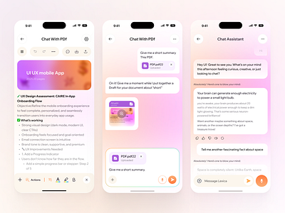 AI Chatbot Mobile App UI Design ai ai assistant ai chat ai design app app design artificial intelligence assistant bot chat assistant chat bot chatbot ui chatgpt messaging app mobile app modern ui pdf ui ui design ux