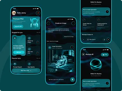 Chatbot AI – Next-Gen Intelligent Assistant Mobile App. ai ai bot ai chat ai chatbot app app app design artificial inteligent app branding chat generator chatbot design glassmorphism gradient home illustrations ios mobile app mobile design ui ux