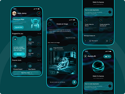 Chatbot AI – Next-Gen Intelligent Assistant Mobile App. ai ai bot ai chat ai chatbot app app app design artificial inteligent app branding chat generator chatbot design glassmorphism gradient home illustrations ios mobile app mobile design ui ux