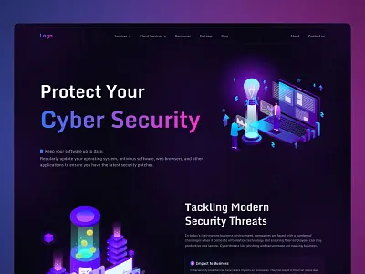 Cybersecurity Landing Page cyber security cyber security gif cyber security website cybersecurity template dark ui data analytics defi landing page network security tech website ui design web design web3 webdesign website design