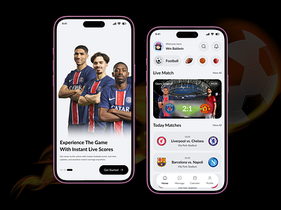 Football live score app app design clean ui design inspiration dribbble football football app football score app inspiration inspiration app light mode live score live score app realtime sports sports app ui ux design user interface