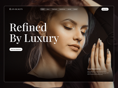 Luxury Beauty Website UI – Refined by Elegance beauty beauty brand beauty website landing page luxury beauty luxury website web web design webdesign website website design