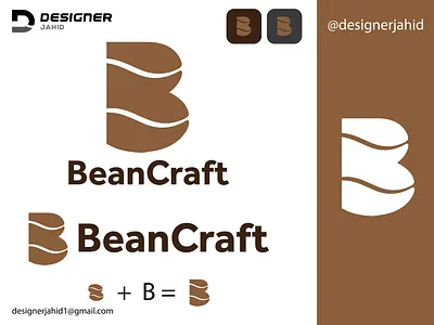 Coffee beans and Letter B combine BeanCraft Logo design 2025. alphabet logo b logo beancraft logo brand identity branding coffee bean company logo coffee logo combination mark logo creative logo design graphic design letter b and coffee beans logo logo minimal logo modern logo new logo timeless logo uniqe logo vector visual identity